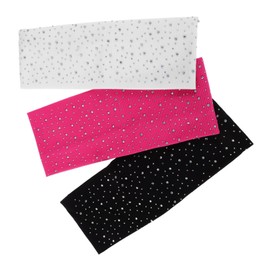 FOMIYES 3pcs Rhinestone Elastic Headbands for Women Wide Glitter Sports Hair Bands Non Slip Sweatbands for Running Gym and Outdoor Activities Stylish Hair Management