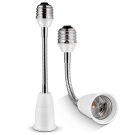Light Socket Extender Adapter,Flexible Extension Lamp Socket Adapter,Standard Bulb Screw Base Extension Adapter for Lamps Bulb Security Cameras (20cm (7.87"), 2)