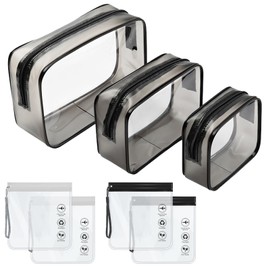 TYXHXTF 7 Pcs Clear Travel Toiletries Bag, Airport Security Liquids Bags,Clear Wash & Makeup Bags,Portable Waterproof Toiletry Bags,Travel Accessories Wash Bags Travel Accessorie Holiday Essentials