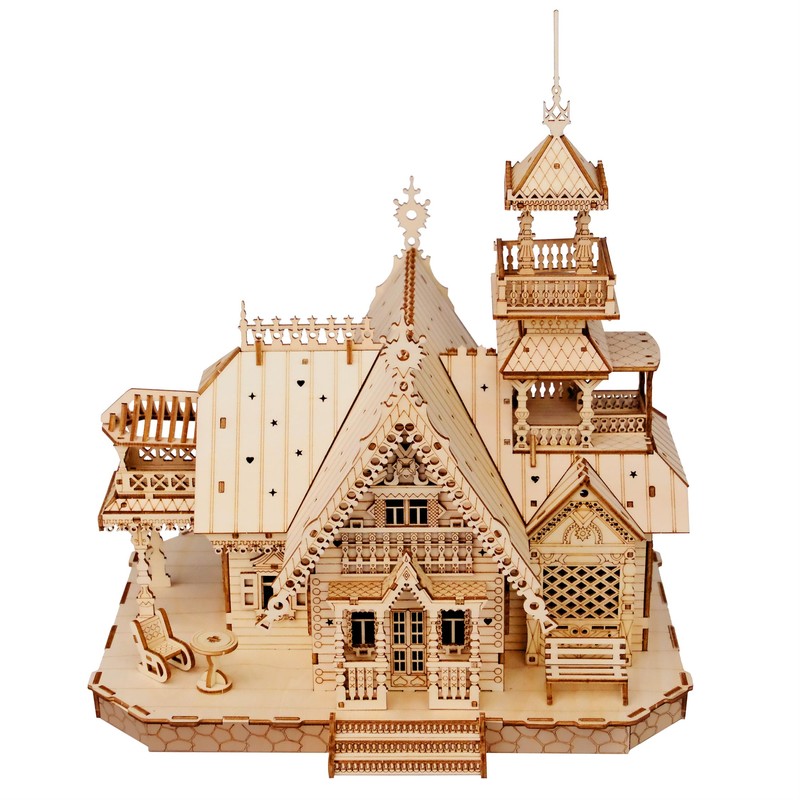 KWASVLYA Vintage Villa 3D Wooden Puzzle,3D Puzzles for Adults and