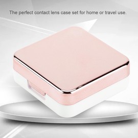 Uxsiya 5 Color Mini Box Container Contact Lens Holder Portable Mini Cute Contact Lens Travel Kit Suitable for Home and Travel(01# Pink)
