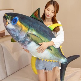 OUKEYI Soft Fish Cushion Pillow, Tuna Plush Pillow Stuffed Toy Throw Pillow for Home Decoration Gift Kids Pillow Stuffed Animal Toy (23.6inch/ 60cm)