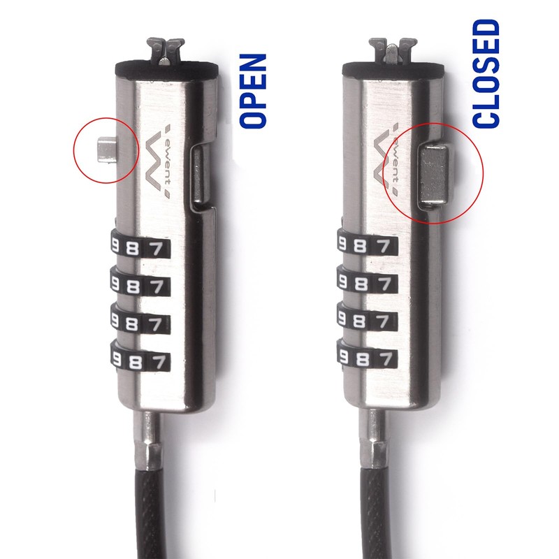 Ewent Security Cable with Combination Lock,Universal Security Cable for Notebooks,Laptops,PCs,Projectors,Tablet