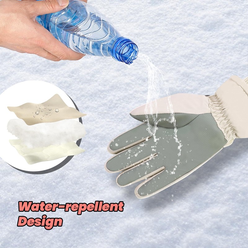 Feelorna Ski Gloves for Women, Winter Touchscreen Waterproof Warm Snow