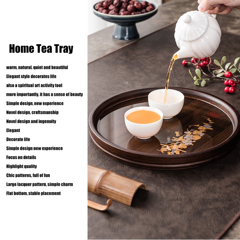 Bamboo Tea Tray Japanese Simple Novel Beautiful Resin Walnut Tea