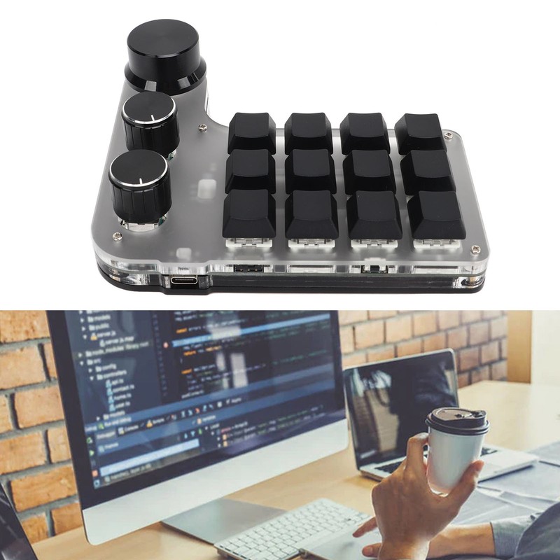 Programmable Keyboard with RGB 3 Knob 12 Keys 2.4G USB