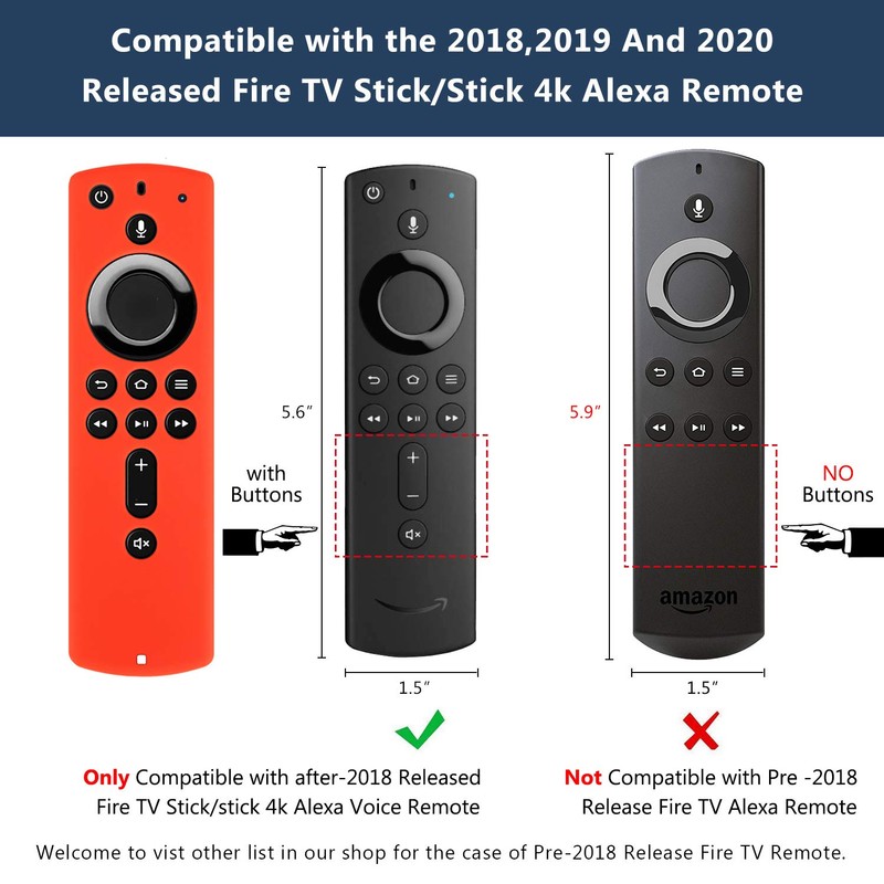 [2 Pack] Silicone Cover Case for Fire TV Stick 4K