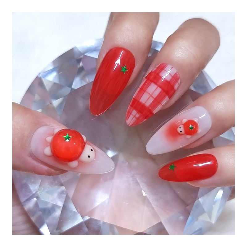 Tobuk handmade nail tip tomato turtle nail - ballerina /