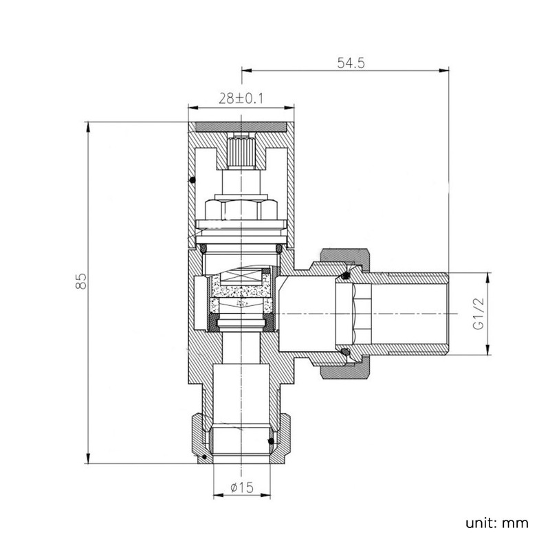 iBathUK Cube Thermostatic Radiator Valve,Solid Brass,Angled Square Radiator Valve Pair,