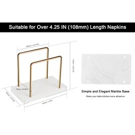 Livabber Napkin Holder, Metal Napkin Holder Modern Freestanding Tissue Paper Dispenser for Table Kitchen Countertop (Marble Base, Gold)