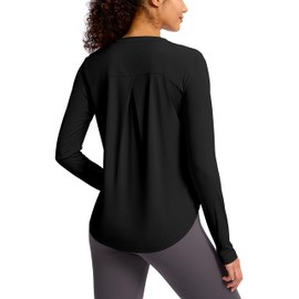 Soothfeel Women's UPF 50+ Sun Shirts Long Sleeve SPF UV Protection Rash Guard Lightweight Quick Dry Hiking Workout Tops blackL