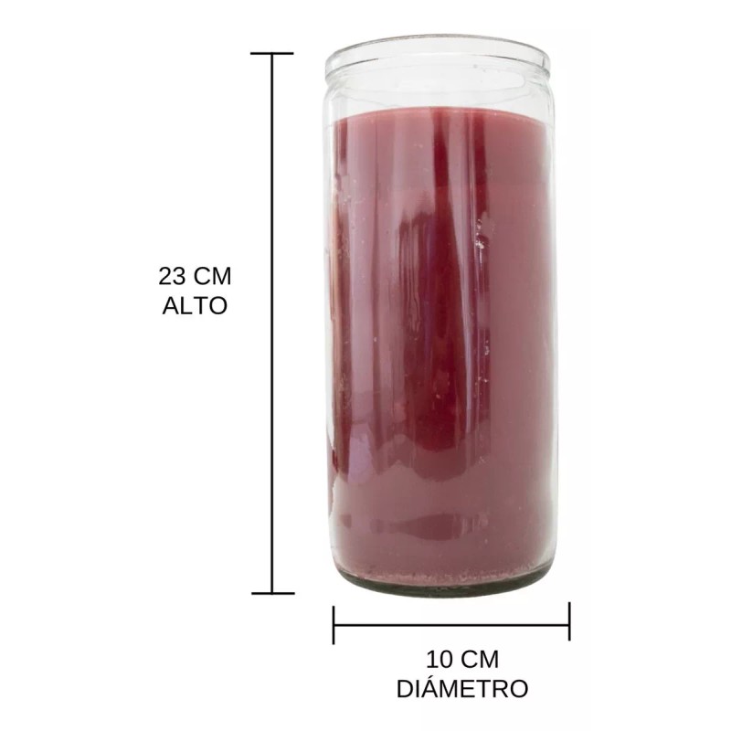 CEB 4 Veladoras Rojas De Parafina Vaso Jumbo