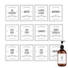 12 PCS Waterproof Labels for Bottles, Bathroom Hand Soap Shampoo
