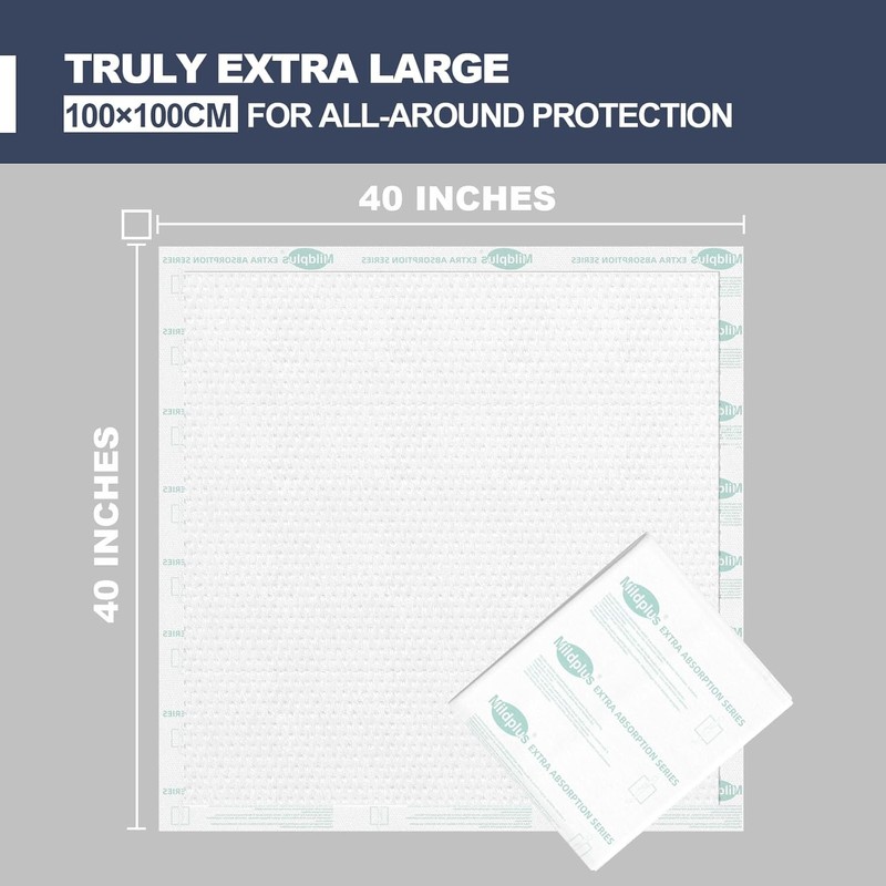 Heavy Duty Underpads 40"X40" Super Sized Chucks Pads 180 Grams