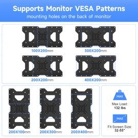 Suptek Steel VESA Mount Adapter for 32" to 55" LCD/LED TVs | VESA Conversion Kit for Monitor VESA Up to 400x200mm, KZ002B