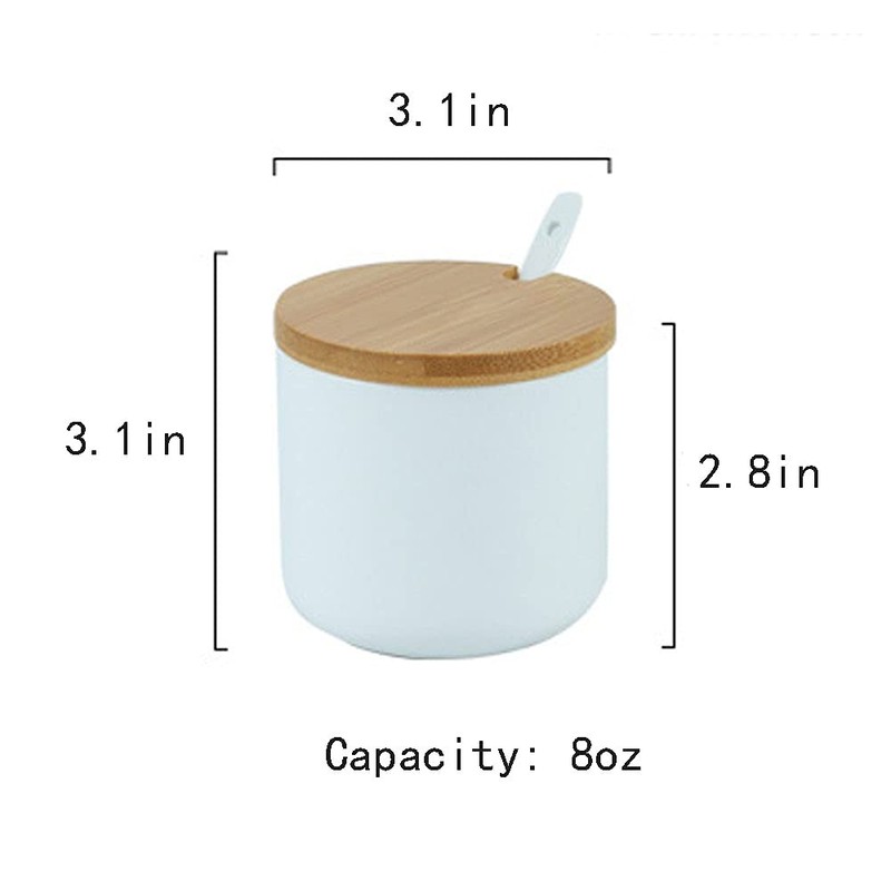 RockTrend Simple Pure Color Ceramic Spice Jar Seasoning Box Condiment
