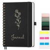 EMSHOI Spiral Notebook College Ruled, A5 Small Hardcover Leather, 140