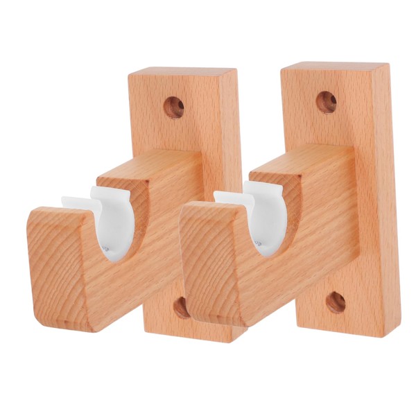 Operitacx 2pcs Wooden Curtain Rod Brackets for Ceiling Mount Heavy