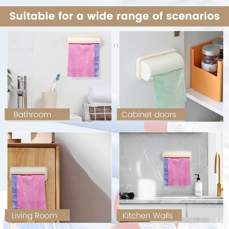 2 PCS Wall Mount Trash Bag Dispenser Roll Holder, Kitchen