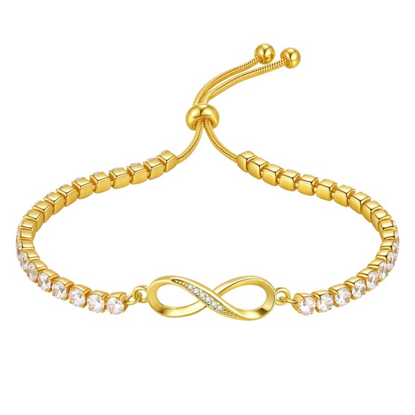 Infinity Sign Tennis Bracelet Gold Silver – Adjustable Friendship Bracelet