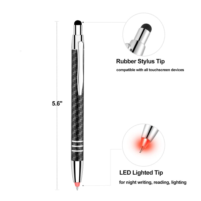 Glovion Lighted Tip Pen with Stylus 3-in-1 - LED Penlight