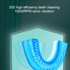 Sonic U Shaped Toothbrushes Automatic Cordless Rechargeable IPX7 Waterproof Blue