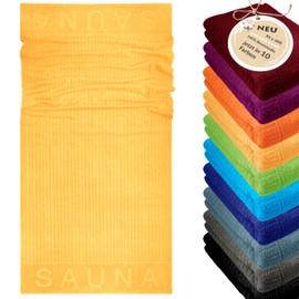 Lashuma Copenhagen Women's Sauna Towel 85 x 200 cm Large Terry Towelling Sauna Towel Yellow
