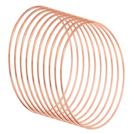 PATIKIL 5.5 Inch Dream Catcher Rings, 10 Pcs Metal Macrame Wreath Floral Round Ring Hoop for Christmas Decor Home Car DIY Craft Wedding Wall Hanging Decorations, Rose Gold