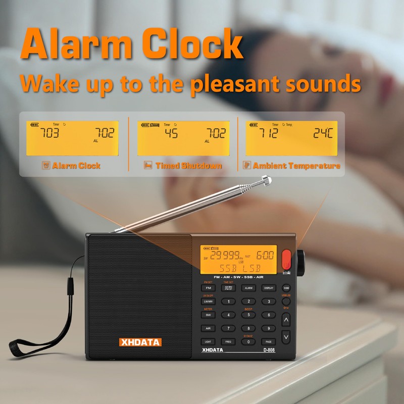 XHDATA D-808 Portable Digital Radio FM SW MW LW SSB