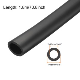 Rebower 36mm ID Pipe Insulation Tubing 6mm Thick Heat Preservation Foam Tube, [for Plumbing Freeze Protection Exercise Handle] - 48mm OD/6ft/Black