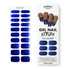 MOYOU LONDON Semi Cured Gel Nail Strips - 20 Pcs. Nail Wraps for Salon-Quality Manicure - Works with Any UV Nail Lamp - Easy to Apply, Trim, & Remove Gel Nail Stickers