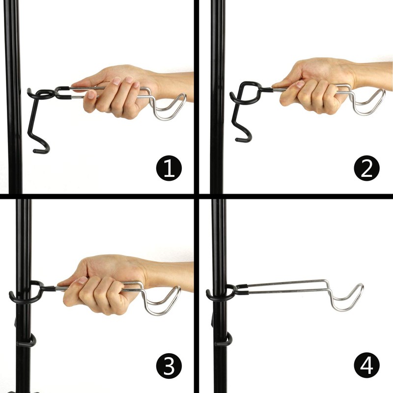 FLYFLYGO 2 Pcs Stainless Steel Silver Lantern Hangers Lantern Hooks