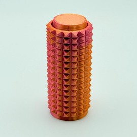 Spiky Fidget Clicker - Anxiety Reducing Tactile Relief - 3D Printed Multi Color - Budget Friendly - High Quality - Stress Relaxation Stick Solution - United States Made - Perfect Gift:_Silk Multi Orange Pink_Clicky + Tactile