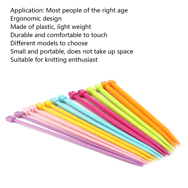 14 Pcs Knitting Needles Multicolour Portable 25cm Sweater Needle Plastic