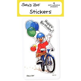 Suzy's Zoo Stickers 4-pack, "Happy Birthday!" 10137