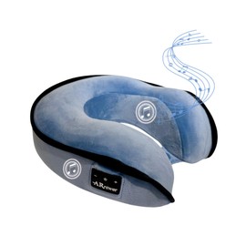ARniwer Bluetooth Music Semicircular 360° Neck Pillow Plus Wireless Bluetooth Speaker Suitable Airplane,Train,Car,Office,Outdoor Camping for Sleeping, Resting The Best Travel Essentials. (Light Blue)