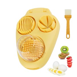 3 in 1 Egg Slicer for Hard Boiled Eggs with Cleaning Brush