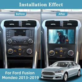 [2+64G] Car Radio for Ford Fusion Mondeo 2013-2019 with Wireless Carplay and Android Auto - 9 Inch Touchscreen Android Car Stereo - DSP/Multiple UI/WiFi/GPS Navi/SWC + AHD Backup Camera