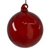 Red Glass Ornaments - Swirl Blown Glass Holiday Christmas Tree