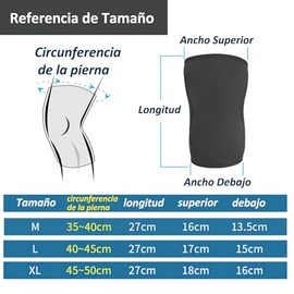 Rodilleras, 1 par Rodilleras Deportivas, Rodillera de Compresion de Neopreno de 7 mm para Levantamiento de Pesas, Sentadillas, Baloncesto, Rodillera Ortopedica para Soporte y Recuperación de Rodilla, (Large)
