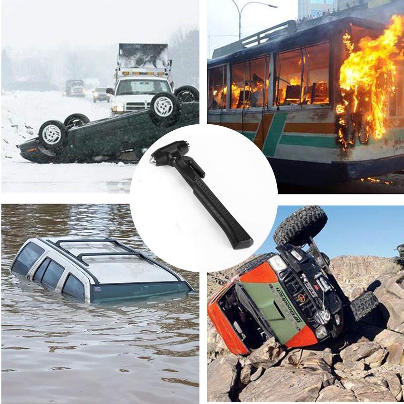 MOTORBUDDY 2-Pack Car Safety Hammer, 3-in-1 Auto Emergency Escape Hammer