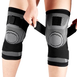 Rodilleras Deportivas(S/M/L/XL/XXL), MTQ Rodilleras de Compresión Rodillera Deportiva Elastica Ajustable con Tensión de la Banda Rodilla de Soporte para Correr, Gym, Basquetbol, Voleibol, Bicicleta Montaña y Actividades Deportivas (2 Piezas) (XX-Large)