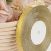 2 Roll Gold Glitter Ribbon 100 Yards Gold Satin Ribbon