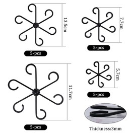 Pack of 20 Plant Support, Shrub Holder, Plant Stem Holder, Plant Holder, Plant Supports, Four Sizes, Plant Support to Support Monstera for Flowers, Plants, Tomatoes (Black)