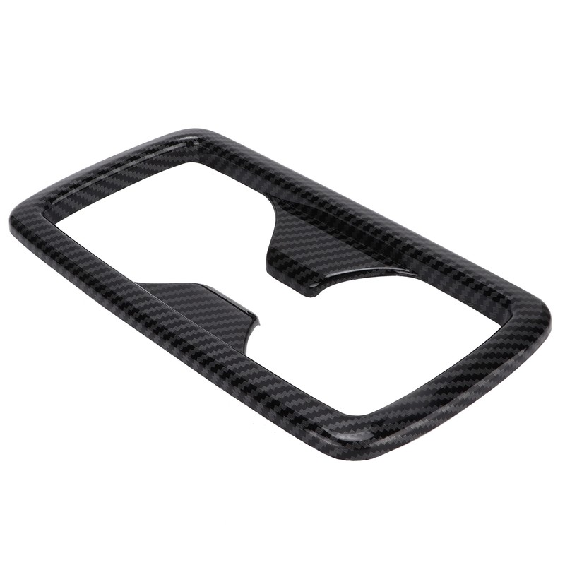 Rear Water Cup Holder Panel Frame Trim Carbon Fiber Style