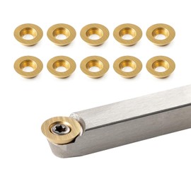 Titanium Coated Carbide Cutter Inserts for Wood Turning Tool, Pack of 10, 12mm, Round