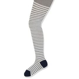 ESPRIT Easy Stripe Cotton Children's Tights Grey Blue Many Other Colours Reinforced Children's Tights with Pattern Opaque Cotton Tights Colourful with Stripes Pack of 1, Grey (Light Grey Melange 3390), 110-116