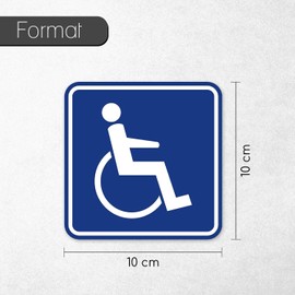 '"Gehbehinderung Wheelchair, Square, different sizes, Art. _ 079 außenklebend for Car, Lorry, Wheelchair, Jumper, Vehicles, UV and Weather Resistant for Washers., blue