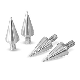 Precisiongeek - Large Aluminium Speaker Spikes M6, 15mm long with Cone 20mm Diameter and 37mm Length - Set of 4 Spikes