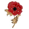 GFM® Womens Red Poppy Flower Brooch Badge for Remembrance Day